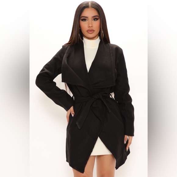 Fashion Nova Sleek Thick Wrap Cardigan Style Coat Medium - Picture 8 of 8